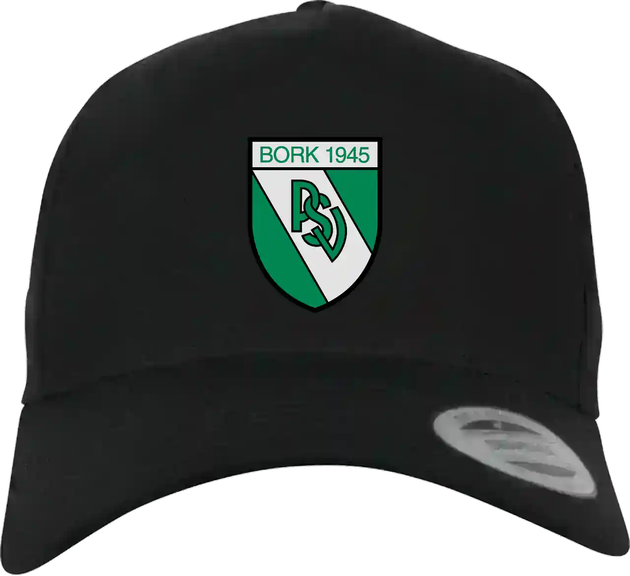 Basecap 5 Panel All Black Wappen